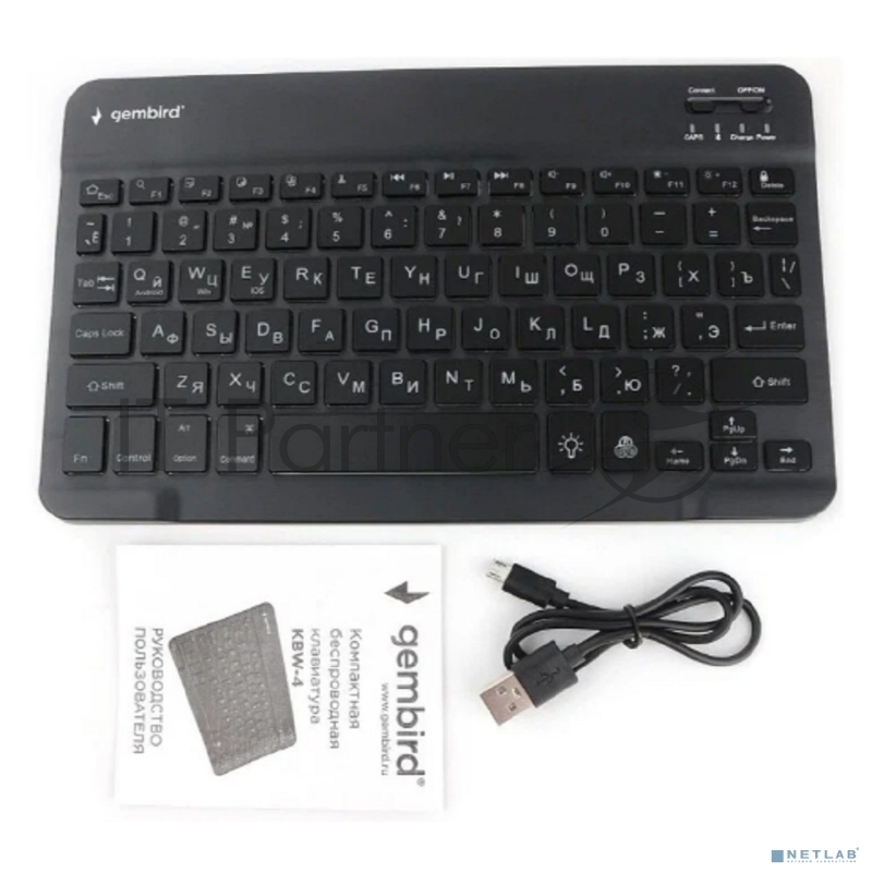 Клавиатура беспроводная Gembird KBW-4N, 78 кл., Bluetooth, ножн.тип клавиш, ультратонкая