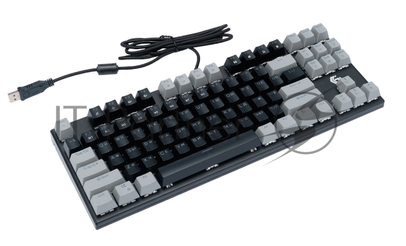 Проводная механическая клавиатура Gembird KB-G600-1, 87кл, Rainbow, коричн.свитчи, 1.8м, черная