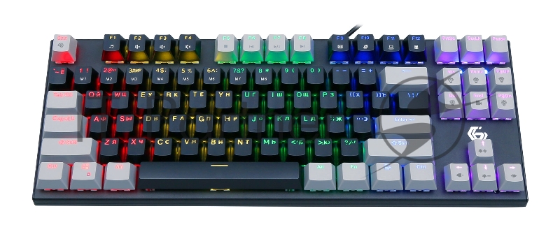 Проводная механическая клавиатура Gembird KB-G600-1, 87кл, Rainbow, коричн.свитчи, 1.8м, черная