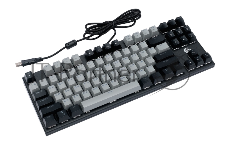 Проводная механическая клавиатура Gembird KB-G600, 87кл, Rainbow, красн.свитчи, 1.8м, черная