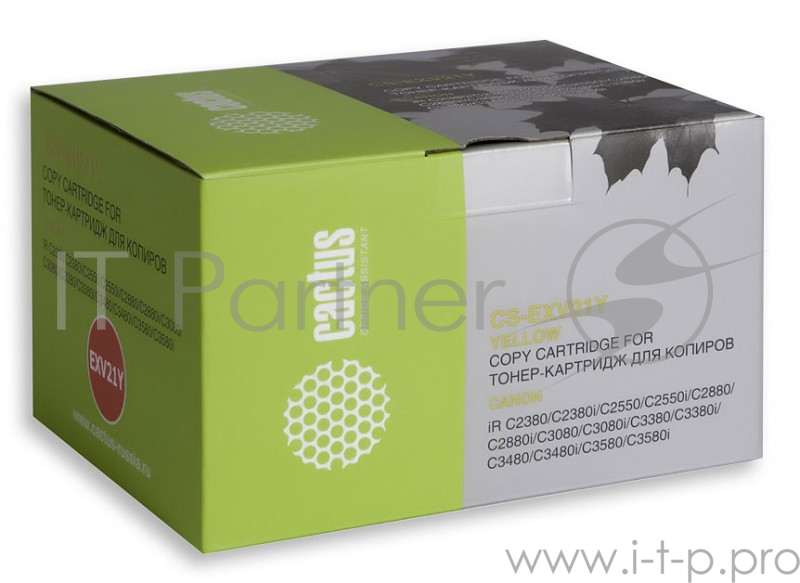 Тонер Картридж Cactus CS-EXV21Y желтый для Canon IRC2380/ C2380i/ C2550/ C2550i/ C2880/ C2880i/ C308