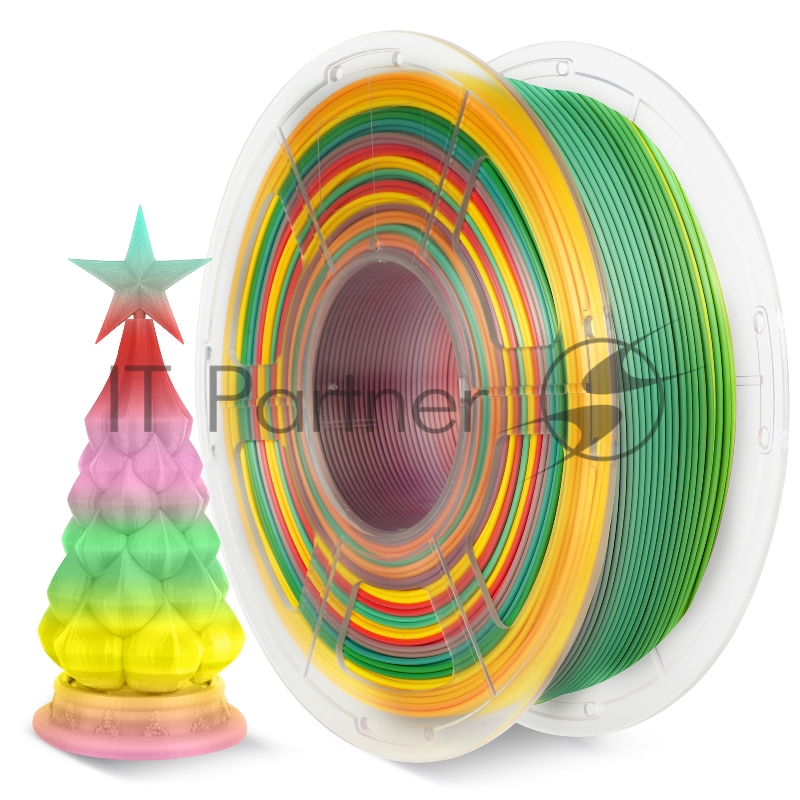 Филамент NVPRINT PLA Rainbow 01 для 3D печати диаметр 1.75мм длина 330 метров масса 1 кг