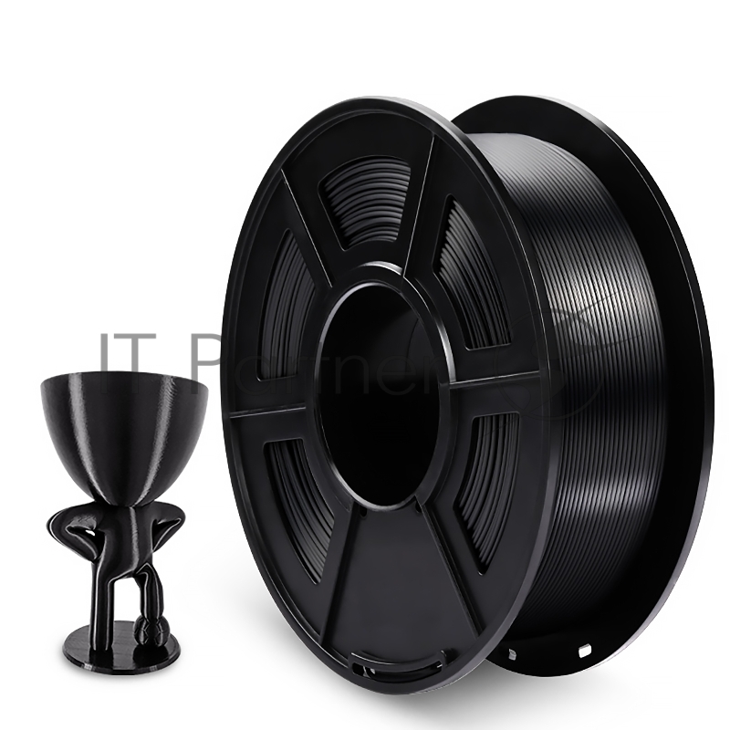 Филамент NVPRINT Silk PLA+ Black для 3D печати диаметр 1.75мм длина 330 метров масса 1 кг