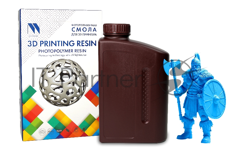 Фотополимерная смола NVPRINT Standard Resin Clear Blue для 3D печати 1 кг (бут)