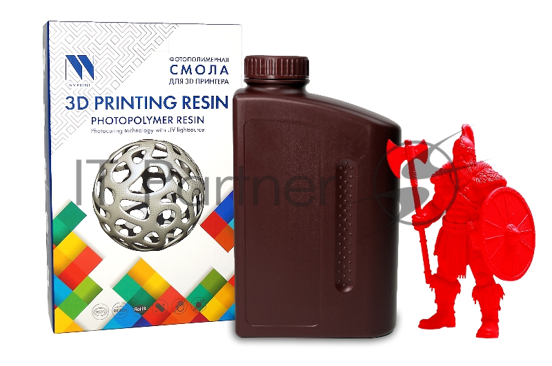 Фотополимерная смола NVPRINT Standard Resin Clear Red для 3D печати 1 кг (бут)