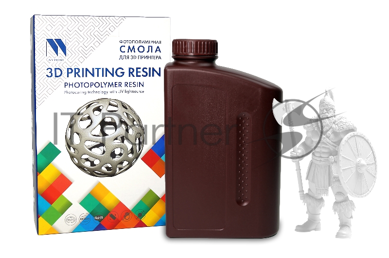 Фотополимерная смолат NVPRINT Standard Resin Clear для 3D печати 1 кг (бут)
