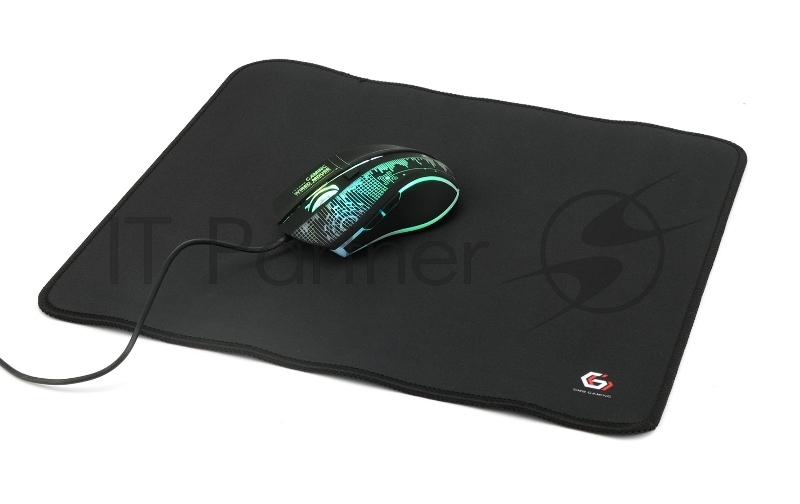 Коврик для мыши Gembird MP-35-30-BLACK, черный, 350х300х3мм, ткань+резина, оверлок, коробка