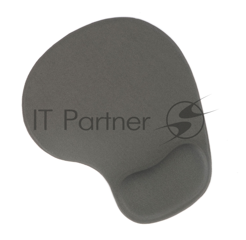 Коврик для мыши с подушкой под запястье Gembird MP-WR-GRAY, серый, 225х195х5мм, ткань+резина, блистер