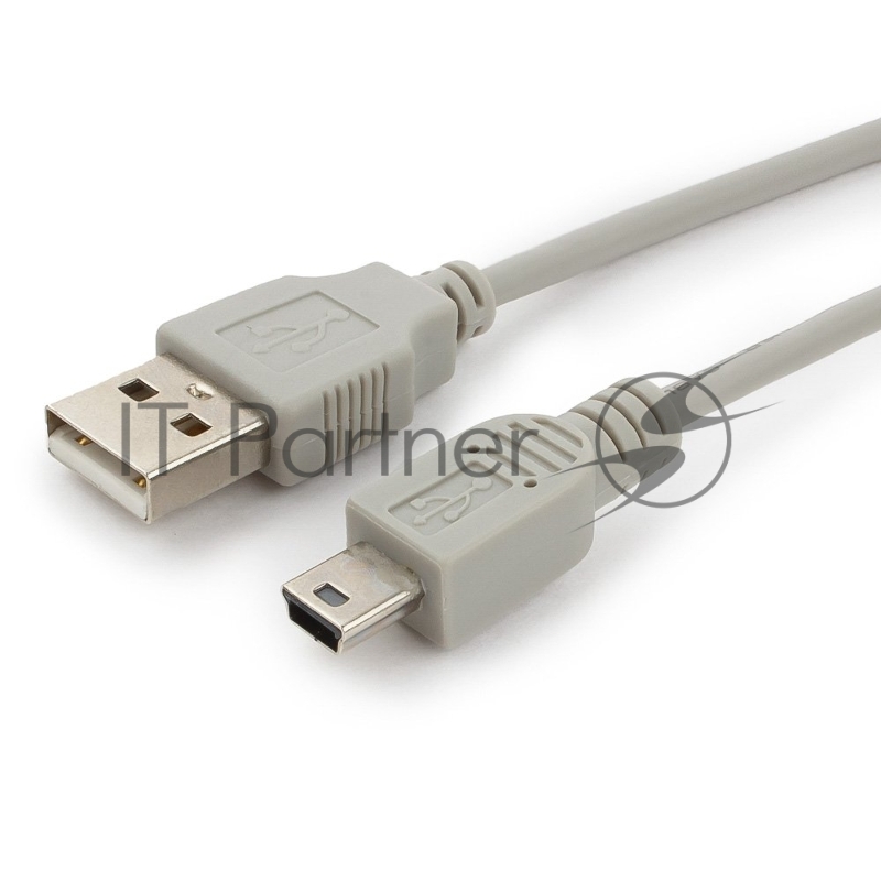 Кабель USB2.0 Cablexpert CC-USB2-AM5P-3-N, AM/MiniUSB, медь, экран, Pro, 0.9м серый, пакет