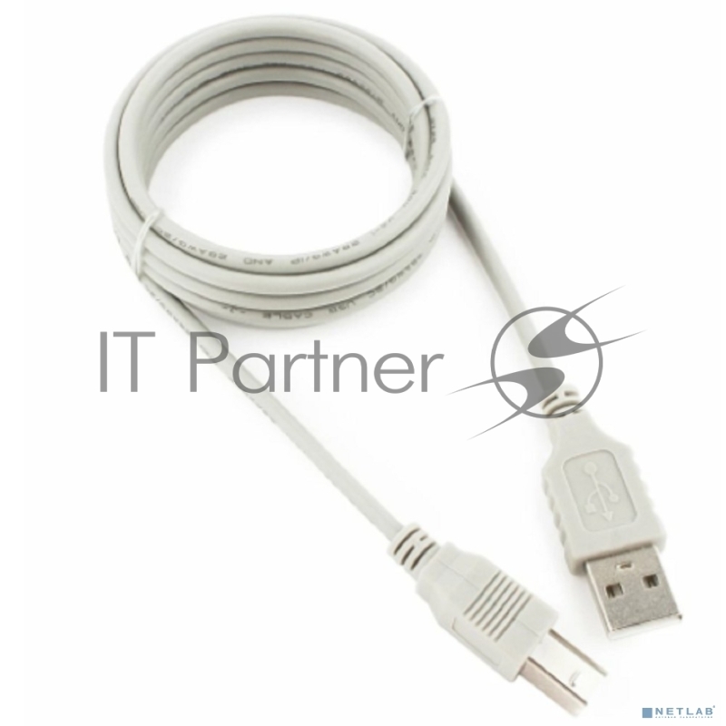 Кабель USB 2.0 Cablexpert CC-USB2-AMBM-6-N, AM/BM, медь, 1.8м, серый, пакет