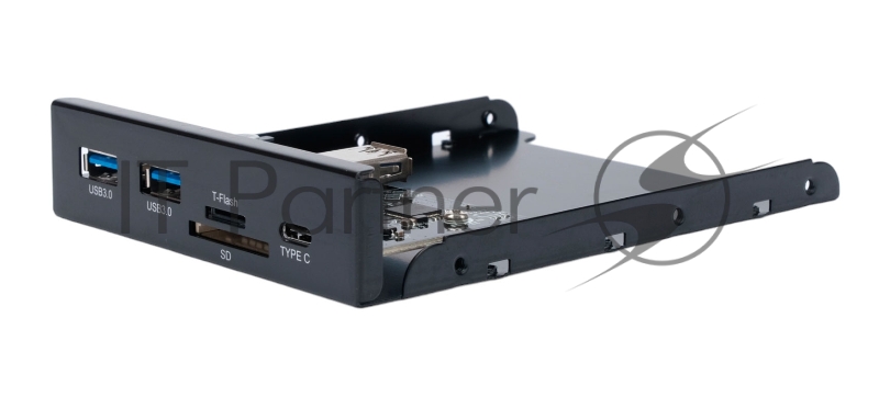 Планка USB 3.0 на переднюю панель 3.5 Gembird, 2 порта USB и порт Type-C, SD+TF, коробка