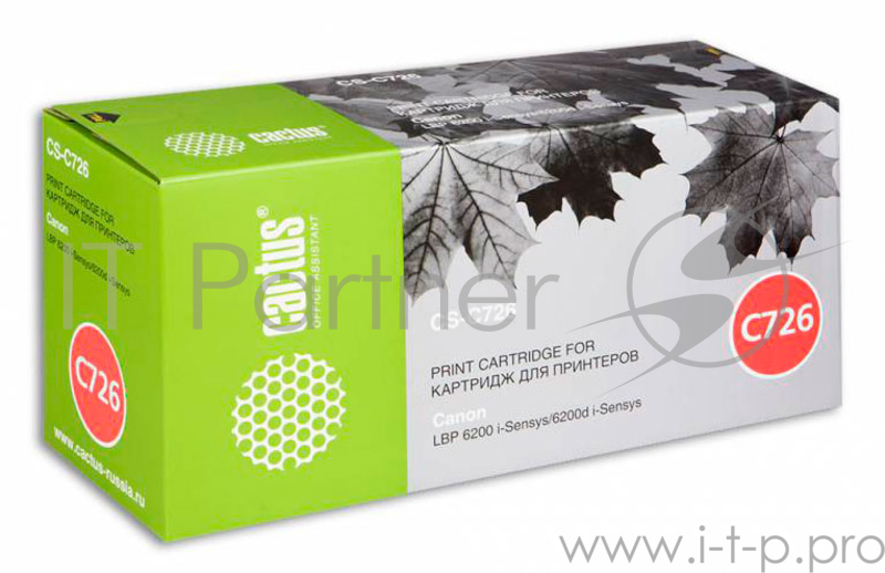 Тонер Картридж Cactus CS-C726S черный для Canon LBP-6200/6200D (2100стр.)
