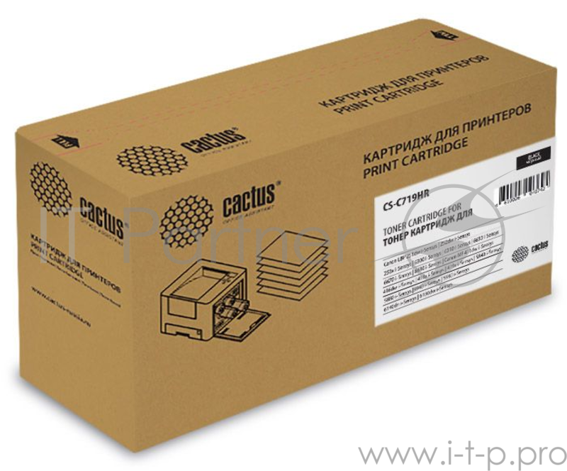 Тонер Картридж Cactus CS-C719HR черный для Canon MF5840dni-Sensys/MF5880dni, LBP6300i/6650i (6400стр