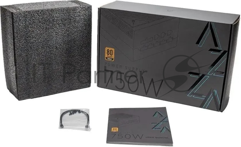 Блок питания Azza ATX 750W PSAZ-750G 80+ gold (20+4pin) APFC 120mm fan 6xSATA Cab Manag RTL