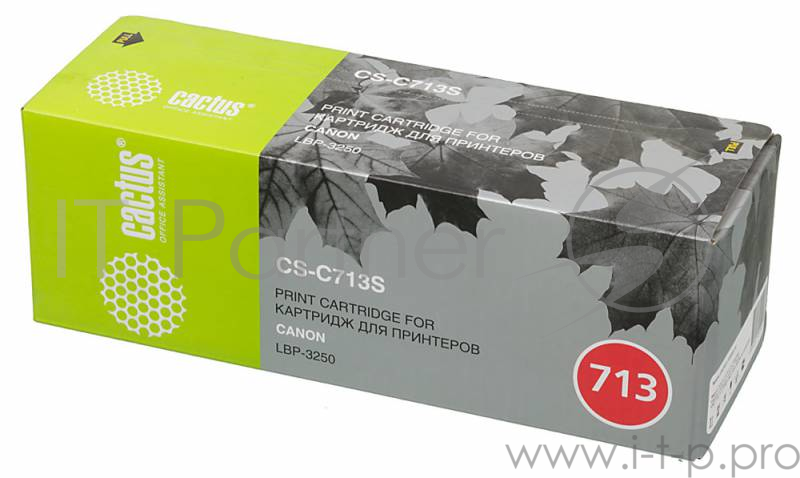 Тонер Картридж Cactus CS-C713S черный для Canon i-Sensys 3250 (2000стр.)