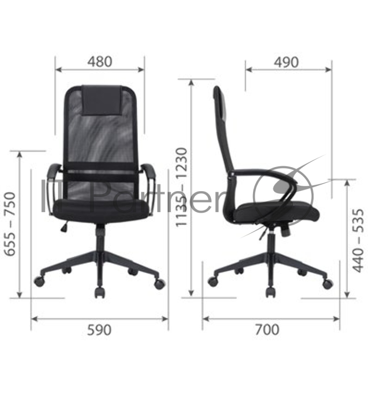 Офисное кресло Chairman CH612 черный (7145935)