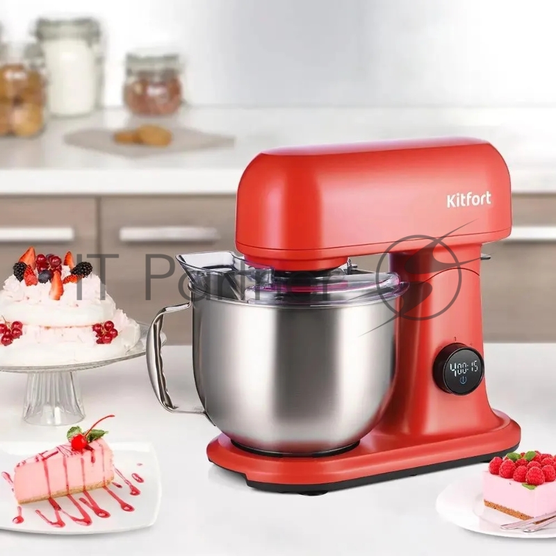 Миксер планетарный Kitfort КТ-3473-1 1500Вт красный
