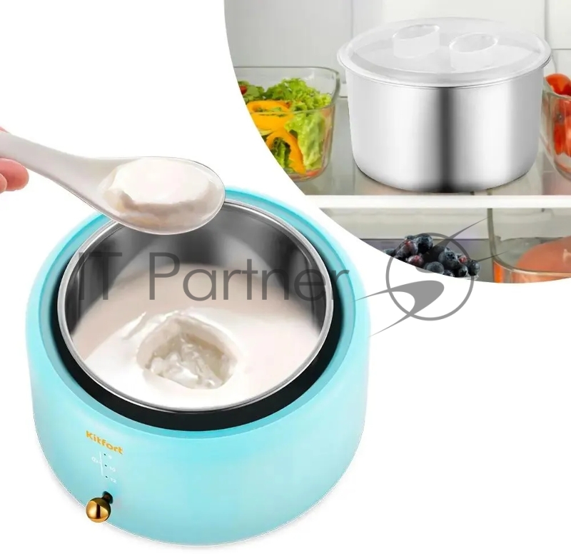 Йогуртница Kitfort КТ-6081-1 15Вт 1б. 1000мл голубой