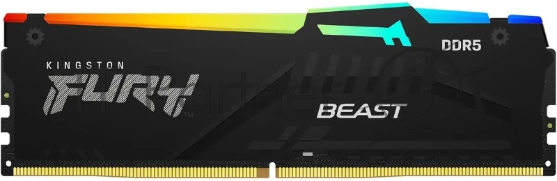 Оперативная память Kingston 16GB DDR5 5600MHz DIMM FURY Beast RGB XMP Gaming Memory KF556C40BBA-16 Non-ECC, CL40, 1.25V, 1RX8 40-40-40 288-pin 16Gbit, RTL
