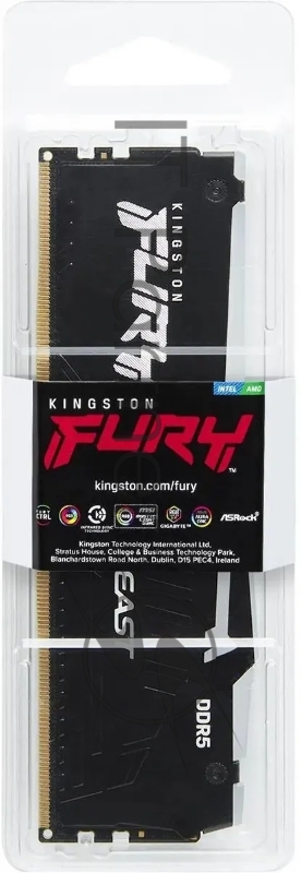 Оперативная память Kingston 16GB DDR5 5600MHz DIMM FURY Beast RGB XMP Gaming Memory KF556C40BBA-16 Non-ECC, CL40, 1.25V, 1RX8 40-40-40 288-pin 16Gbit, RTL
