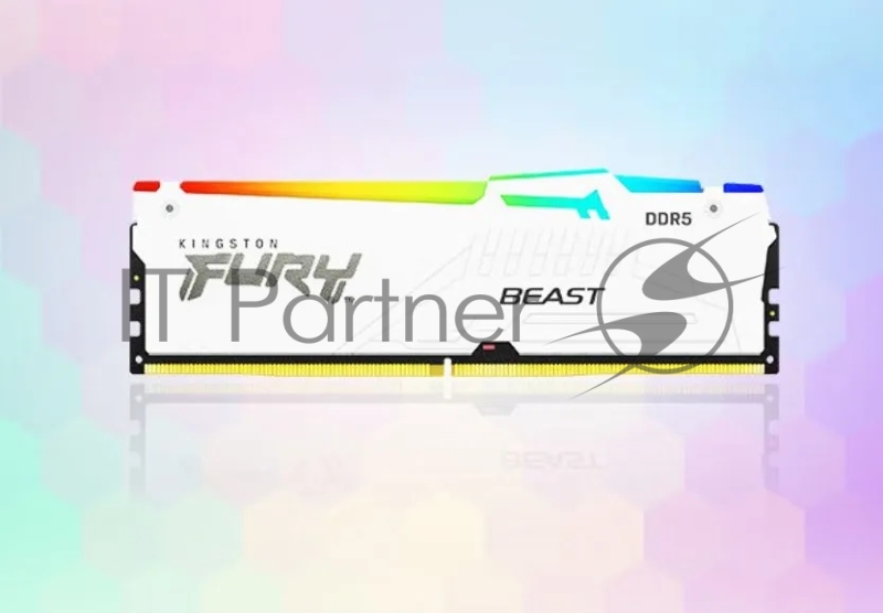 Оперативная память Kingston 16GB 6000MT/s DDR5 CL40 DIMM FURY Beast White RGB XMP KF560C40BWA-16