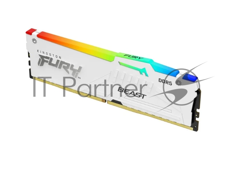 Оперативная память Kingston 16GB 6000MT/s DDR5 CL40 DIMM FURY Beast White RGB XMP KF560C40BWA-16
