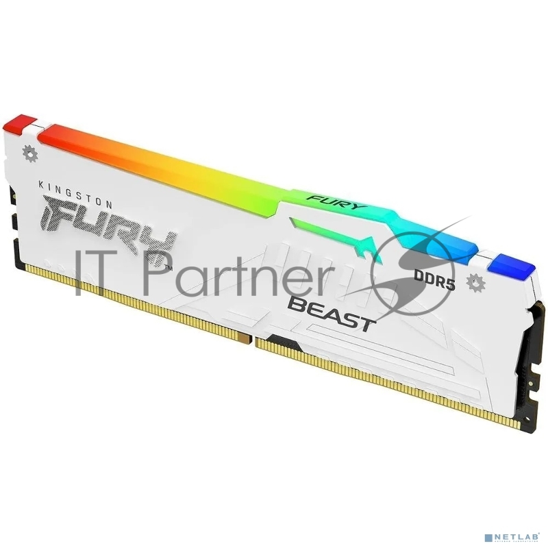 Оперативная память Kingston 16GB 6000MT/s DDR5 CL40 DIMM FURY Beast White RGB XMP KF560C40BWA-16