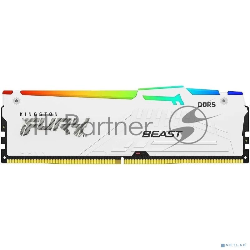 Оперативная память Kingston 16GB 6000MT/s DDR5 CL40 DIMM FURY Beast White RGB XMP KF560C40BWA-16