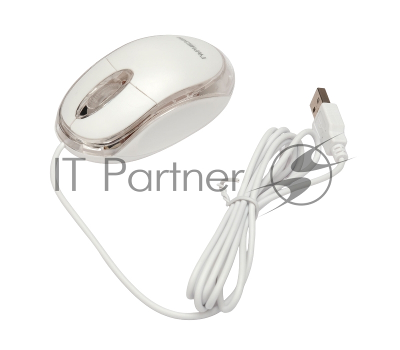 Проводная мышь Гарнизон GM-100W, 3 кн, 1000 DPI, кабель 1.15м, белый, коробка