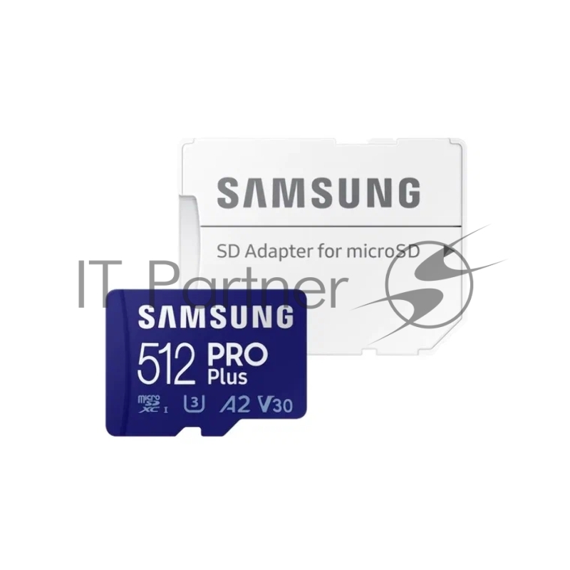 Флеш карта microSDXC 512GB Samsung PRO Plus Class 10, A2, V30, UHS-I (U3), W 130 МБ/с, R 180 МБ/с, <MB-MD512SA/EU> адаптер на SD