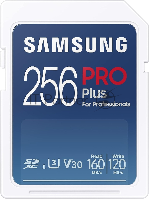 Флеш карта SDXC 256GB Samsung PRO Plus Class 10, A2, V30, UHS-I (U3), W 130 МБ/с, R 180 МБ/с, <MB-SD256S/EU>