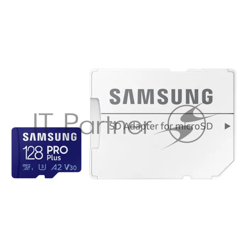 Флеш карта microSDXC 128GB Samsung PRO Plus Class 10, A2, V30, UHS-I (U3), W 130 МБ/с, R 180 МБ/с, <MB-MD128SA/KR> адаптер на SD