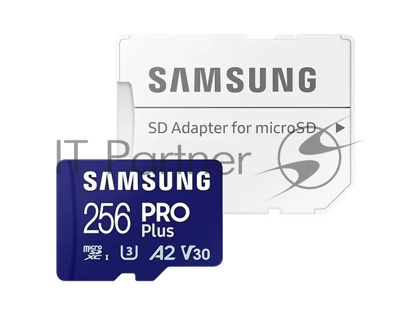 Флеш карта microSDXC 256GB Samsung PRO Plus Class 10, A2, V30, UHS-I (U3), W 130 МБ/с, R 180 МБ/с, <MB-MD256SA/KR> адаптер на SD