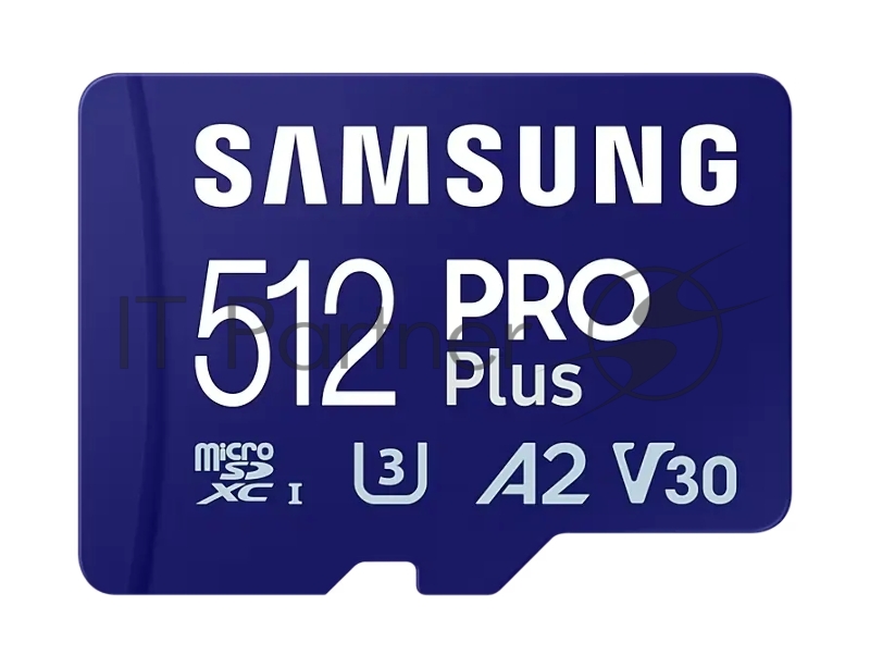 Флеш карта microSDXC 512GB Samsung PRO Plus Class 10, A2, V30, UHS-I (U3), W 130 МБ/с, R 180 МБ/с, <MB-MD512SA/KR> адаптер на SD