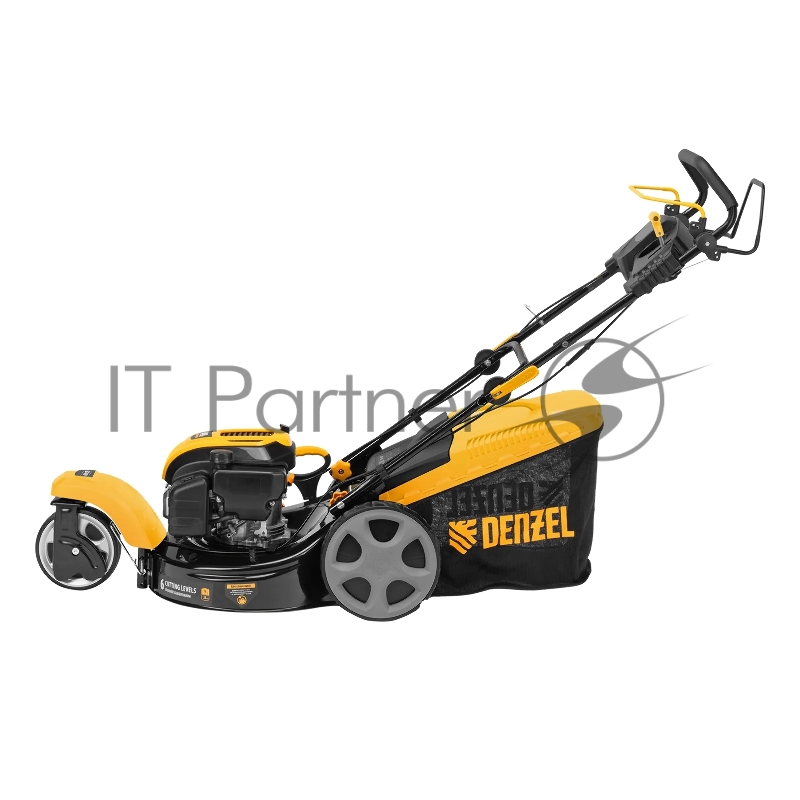 Бензиновая газонокосилка GLT-460SP-T, Trike 150 см3, 46 см, привод, панель, 60л// Denzel