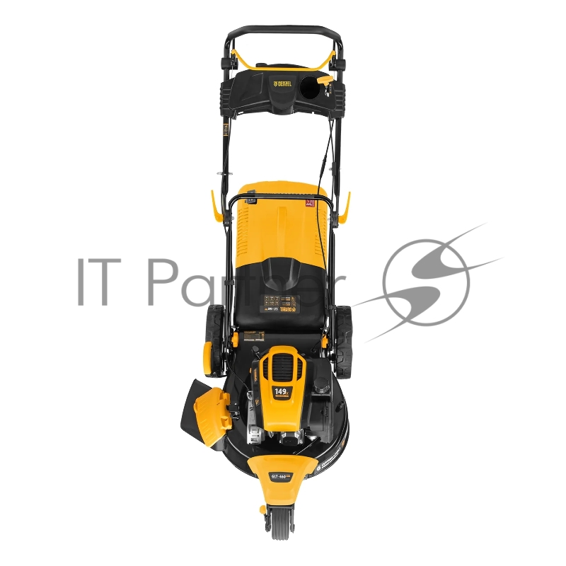 Бензиновая газонокосилка GLT-460SP-T, Trike 150 см3, 46 см, привод, панель, 60л// Denzel