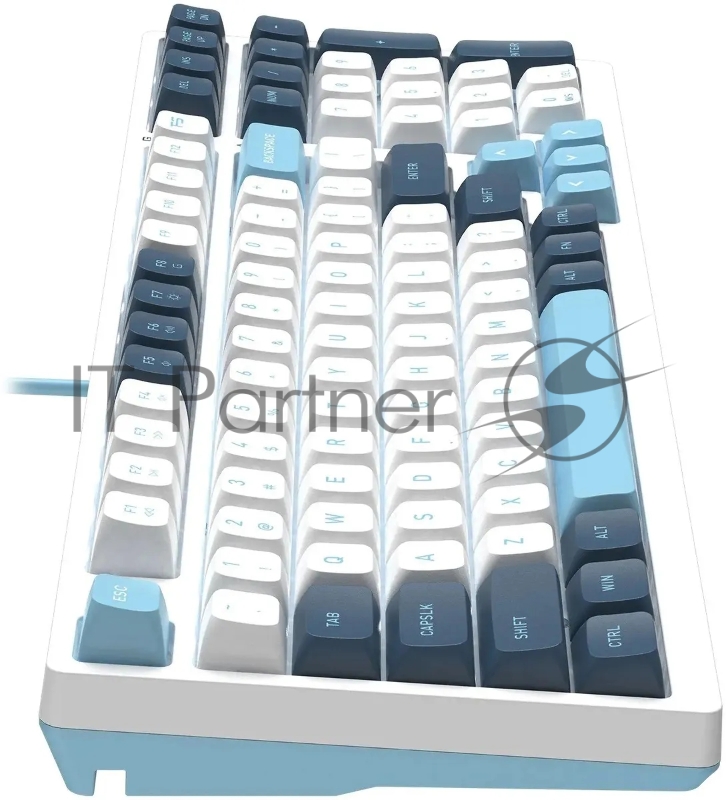 Клавиатура A4Tech Fstyler FS300 механическая белый/синий USB for gamer LED (FS300 PANDA SNOWBOARDING)