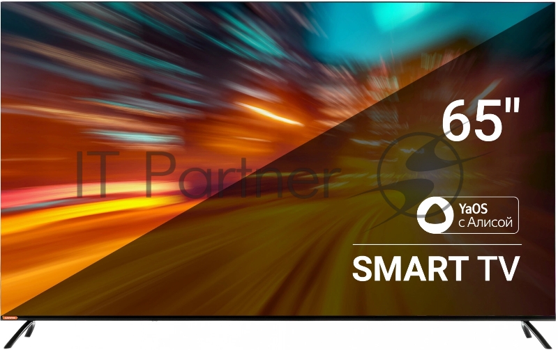 Телевизор LED SunWind 65 SUN-LED65XU401 Яндекс.ТВ Frameless черный 4K Ultra HD 60Hz DVB-T DVB-T2 DVB-C DVB-C2 DVB-S DVB-S2 USB WiFi Smart TV