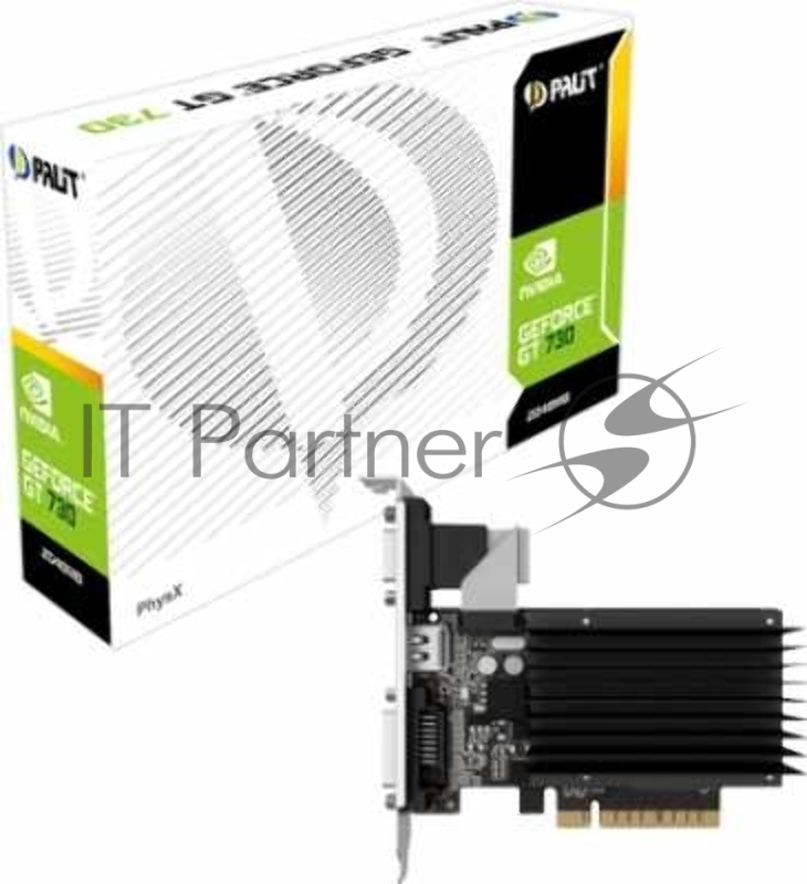 Видеокарта Palit GeForce GT 730 2ГБ (GeForce GT 730, DDR3, D-Sub, DVI, HDMI) (PCI-E)