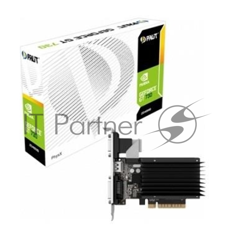 Видеокарта Palit GeForce GT 730 2ГБ (GeForce GT 730, DDR3, D-Sub, DVI, HDMI) (PCI-E)