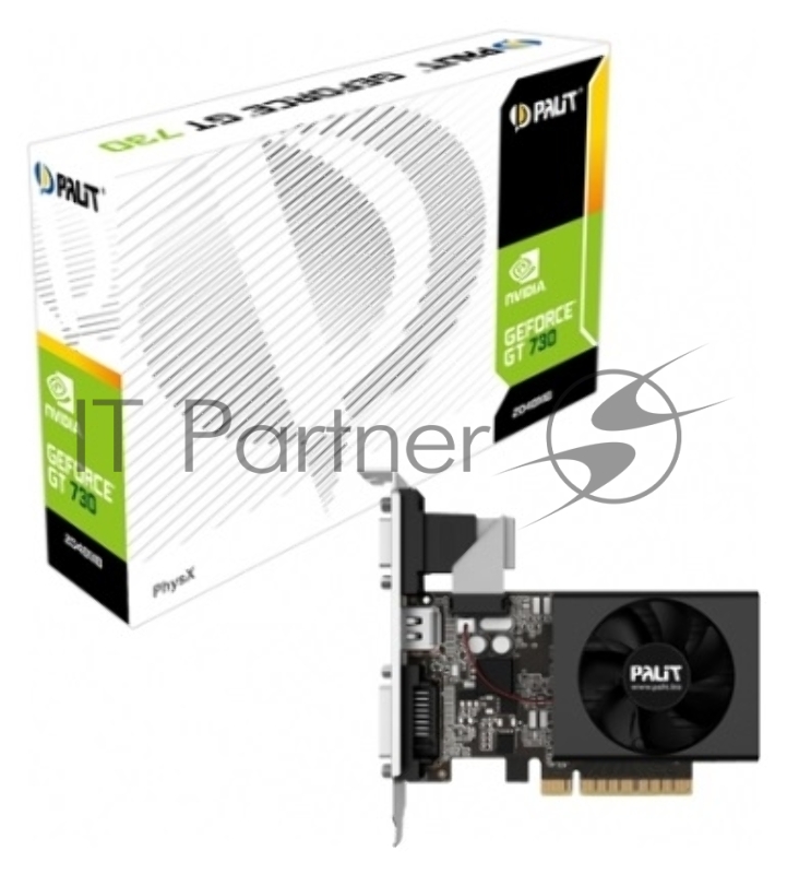 Видеокарта Palit GeForce GT 730 2ГБ (GeForce GT 730, DDR3, D-Sub, DVI, HDMI) (PCI-E)