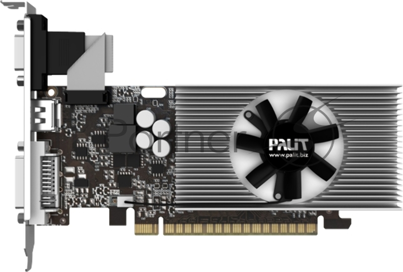 Видеокарта Palit GeForce GT 730 2ГБ (GeForce GT 730, DDR3, D-Sub, DVI, HDMI) (PCI-E)
