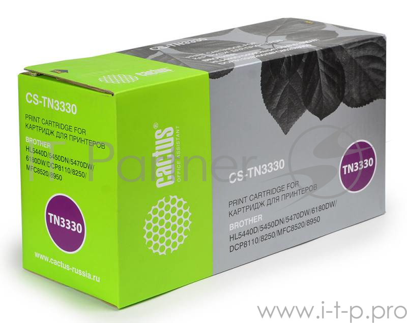 Тонер-картридж Cactus CS-TN3330 для Brother HL5440D/5450DN/5470DW черный, 3000 стр.