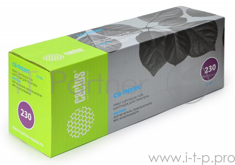 Тонер Картридж Cactus CS-TN230C голубой для для Brother HL-3040/3070, DCP-9010, MFC-9120/9320 (1400с