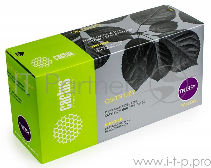 Тонер Картридж Cactus CS-TN135Y желтый для Brother DCP 9040/ 9042/9045 HL 4040/4050/4070 (4000стр.)