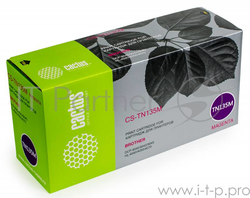 Тонер Картридж Cactus CS-TN135M пурпурный для Brother DCP-9040/ 9042/9045/HL-4040/4050/4070 (4000стр