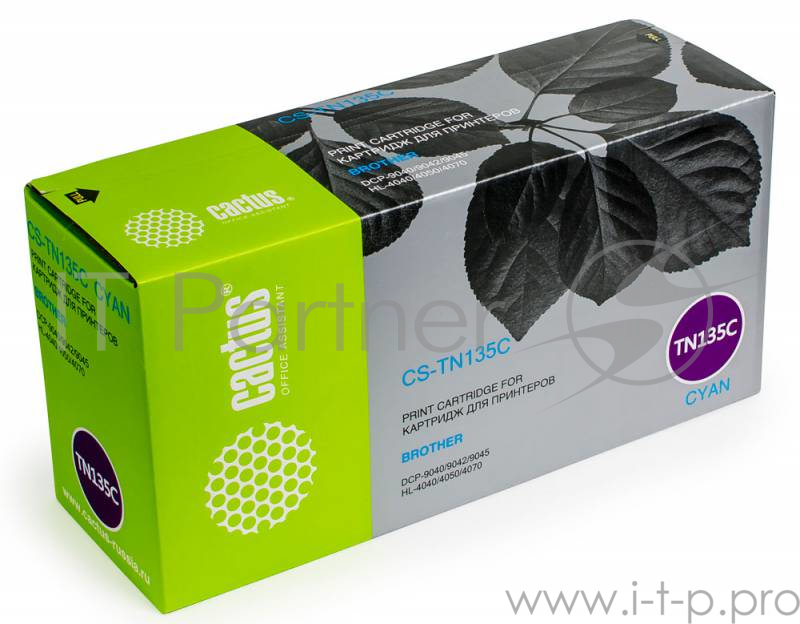 Тонер Картридж Cactus CS-TN135C голубой для Brother DCP 9040/ 9042/9045 HL 4040/4050/4070 (4000стр.)