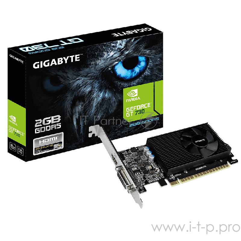 Видеокарта GIGABYTE GeForce GT 730 2ГБ GV-N730D5-2GL (GeForce GT 730, DDR5, DVI, HDMI) (PCI-E)