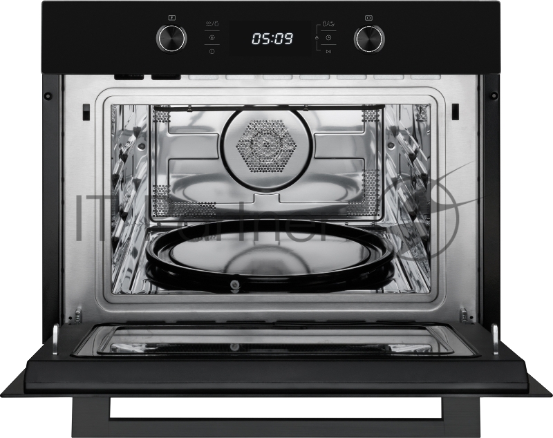 Духовой шкаф компактный с СВЧ Weissgauff OE 449 PDB Black Edition