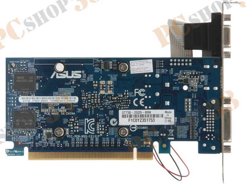 Видеокарта ASUS GeForce GT 730 2ГБ GT730-2GD5-BRK (GeForce GT 730, DDR5, D-Sub, DVI, HDMI) (PCI-E)